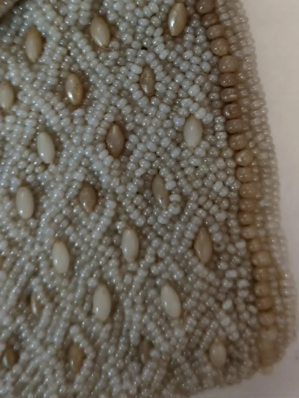 Vintage Envelope Seed Bead Clutch Formal Evening Bag Purse Handstrap France Snap